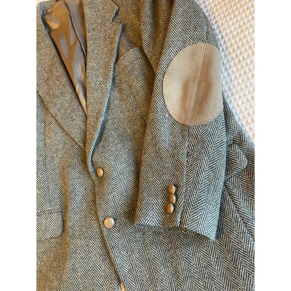 Farah Clothing Co Men's Brown Tweed Wool Elbow Patch Blazer Size 44R Academia - Picture 10 of 16